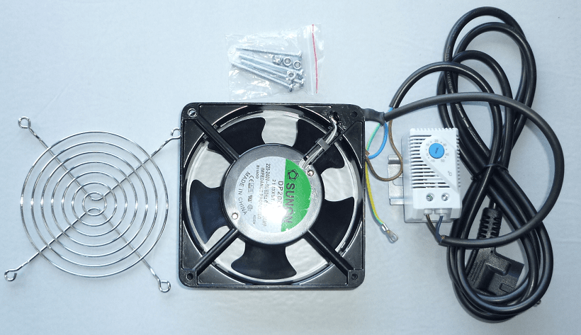 ROLINE Netzwerkschrank 19-Zoll Lüftereinheit 4 Lüfter, Thermostat Grau