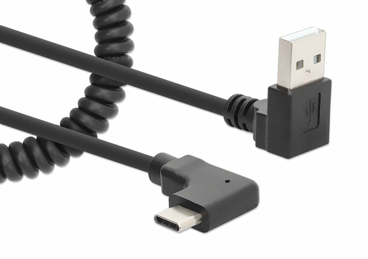 Bild von Spiralkabel USB-C auf Micro-B-Stecker Ladekabel