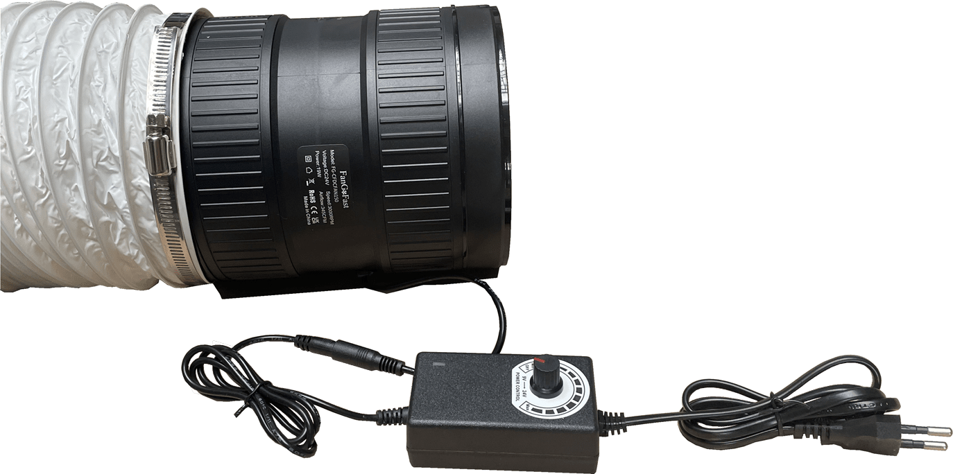 Abluftlüfter 150mm gegen Stauwärme